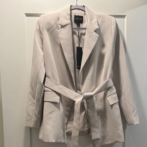 Cream Blazer with Tie